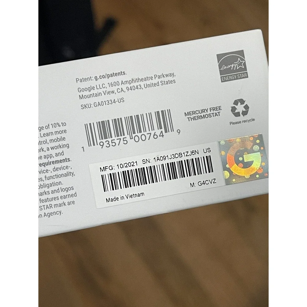 Google G4CVZ Thermostat‎ - White